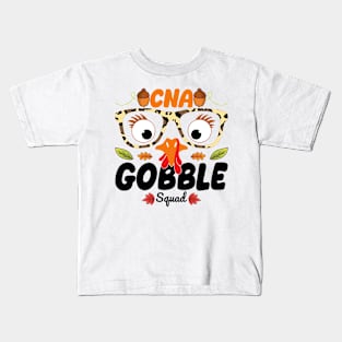 CNA Nurse Gobble Squad Nursing Lover Turkey Thanksgiving Funny Nurse Kids T-Shirt